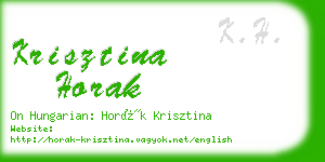 krisztina horak business card